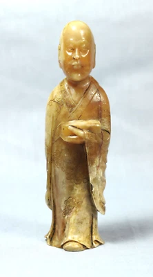 Nice  Hand  Carved  Chinese  Shou-Shan  Stone  Louhan  Figure - Image 1 of 4