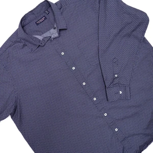Roundtree & Yorke lässiges langärmliges Baumwollhemd blau geblümt GROSSE Größe 3XT - Bild 1 von 7
