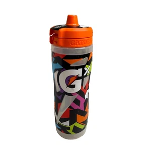 Gatorade GX Water Bottle 30 oz Squeeze Spout Multicolor Geometric Theme GUC- - Picture 1 of 15