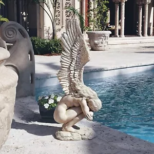 Large Weeping Angel Sculpture Lawn Garden Statue Decor Out In Door Home Figurine - Picture 1 of 24