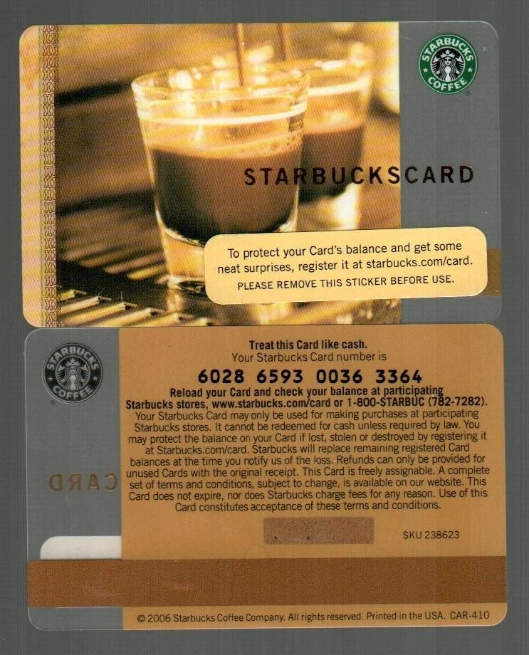 STARBUCKS  Espresso Double Shot ( 2006 ) Gift Card ( $0 ) V1 - Image 1 of 1