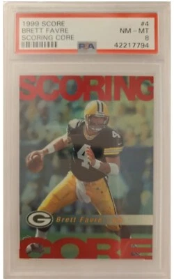 1999 Score Brett Favre SCORING CORE #4 graded PSA 8 card POP 10 - Image 1 of 2
