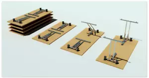 Klapptischgestell in T-Form, Stahl, verchromt, für Tischmaße: min. 1200x600mm - Bild 1 von 6