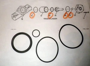 Force Mercury Chrysler Outboard Piston Trim Cylinder O Ring Kit Set of Seals - Picture 1 of 1