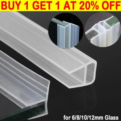 U-DREAMHOME 2M F/H Shape Bath Door Shower Screen Enclosure Seal Strip for Glass 6/8/10/12mm·