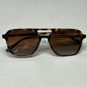 SOJOS Retro Aviator Sunglasses Tortoise Frame Brown Lens SJ2202C3 (New) - Picture 1 of 12