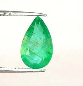 9.50x6 mm Certified Natural Emerald Pear Cut 1.41 Cts Untreated Loose Gemstone - Picture 1 of 6