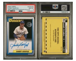 Sandy Koufax 2025 Topps Serie 1 90AU-SK Béisbol 1990 Topps Automático Negro/10 PSA 8 - Imagen 1 de 1