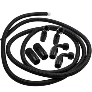 AN10 -10AN Fitting Stainless Steel Nylon Braided Fuel Hose Oil Line 12 Feet Kit - Imagen 1 de 12
