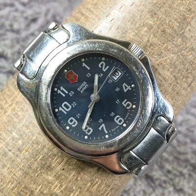 Victorinox Oficial del Ejército Suizo Damas Esfera Azul Fecha Cuarzo 28mm Reloj 6 1/4" Foto 1 de 4