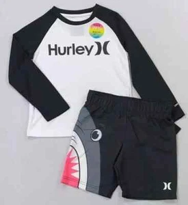 Boy's Youth Hurley 2 Piece UPF 50+ H2O Dri Swim Long Sleeve Shirt Swim New - Picture 1 of 4
