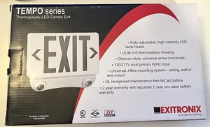 ⚡️Exitronitx Thermoplastic LED Combo Exit Sign Black - Picture 1 of 10