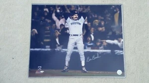BILL BUCKNER SIGNED 16x20 PHOTO RED SOX 1ST BASEMAN THE PLAY 1986 WORLD SERIES - Picture 1 of 4
