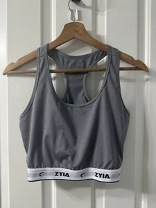 Reggiseno sportivo Zyia Active leggero Racerback grigio taglia L palestra non imbottito allenamento - Foto 1 di 4