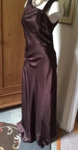Elegante Vestido de Noche J R Nites by Caliendo Elástico Marrón Oscuro Talla Med/12 Forrado - Imagen 1 de 7