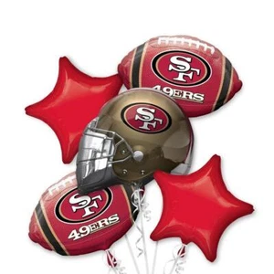 San Francisco 49ers NFL Anagram Balloon Bouquet Birthday Decoration Football - Picture 1 of 1