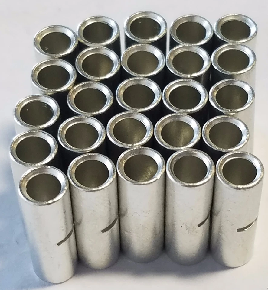 8 GAUGE TINNED COPPER BUTT CONNECTOR 25 PK CRIMP TERMINAL AWG BATTERY, CAR ALARM - Image 1 of 1