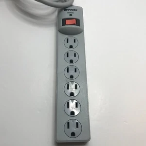 Surge Power Bar - 6 Safety AC Outlets 15A 120v, Woods - Foto 1 di 3