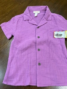 Girls Toddler Cat & Jack Purple Button Up Shirt 4T NWT - Picture 1 of 2