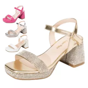 Heel Sandals For Little Big Girls Ankle Strap Open Toe Sandals For Party - Picture 1 of 32