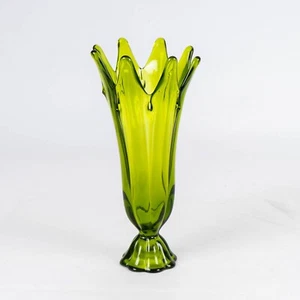 Viking Swing Vase 8-Fingers MCM Avocado Green 12 1/2" Tall - Picture 1 of 9