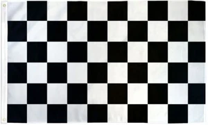 10 x "BLACK & WHITE CHECKERED" flag 2x3 ft polyester banner check race racing - Picture 1 of 7