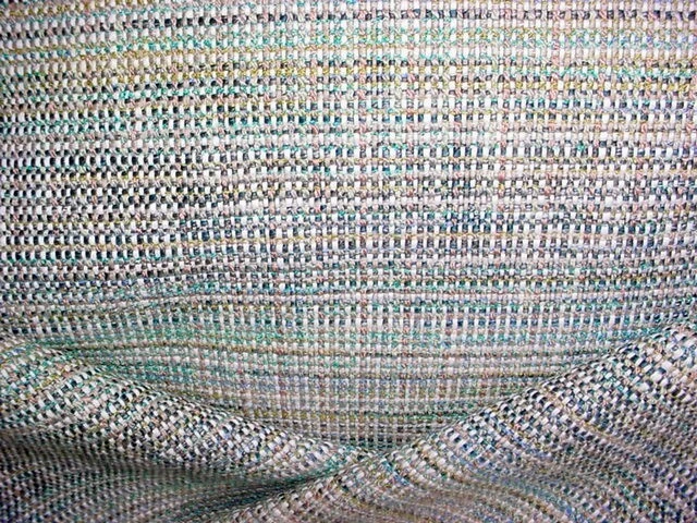 Clarke & Clarke Mingled Striped Uphol Fabric- Gabrielle Peacock 7.25 yd F1387/02