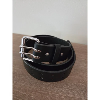 Cinturón Hanks Amish de cuero negro con doble punta para hombre 100 años de garantía Foto 1 de 4