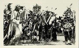 RPPC Native American War Dancers O’Neill Photo Company Real Photo Postcard - Picture 1 of 3
