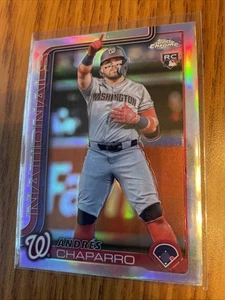 2025 Topps Chrome Andres Chaparro #187 Refractor RC Washington Nationals - Bild 1 von 5