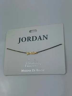 NUEVO Brazalete Lumiela Jordan Nombre Personalizado Sin Níquel Tono Dorado Foto 1 de 2