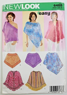 Новый вид шитья узор 6488 мисс трикотажа пончо пять стилей XS-XL, 6-24 UNCUT - Изображение 1 из 3