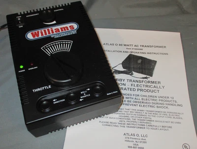 Atlas/ Williams 1000080 80 Watt AC Transformer w/Whistle & Bell O/027 wks/Lionel - Image 1 of 4