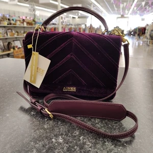 Aimee Kestenberg Umhängetasche Mia Samt erweiterbar Pflaume neu mit Etikett - Bild 1 von 10