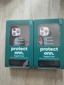 Phone Cases with Holster for iPhone 13 Pro Max / iPhone 12 Pro Max - Black - Photo 1 sur 4