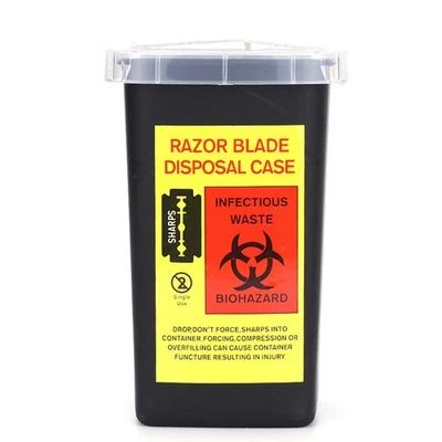 1L Plastic Sharp Container Waste Box Biohazard Tattoo Waste Needle Accessories - Image 1 of 4