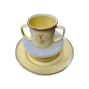 Juego de cena para niños GOLDEN RABBIT amarillo jirafa esmaltada - Imagen 1 de 7