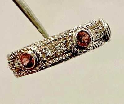 Judith Ripka Sterling REAL Pink Tourmaline Size 6 ring  - Image 1 of 4