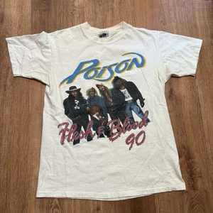 Camisa Vintage Poison 1990 Flesh And Blood Tour Warrant Cherry Pie Grande - Imagen 1 de 10