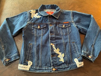 Size L  COWBOY BLUES Jean Jacket Lace Cotton - Image 1 of 4
