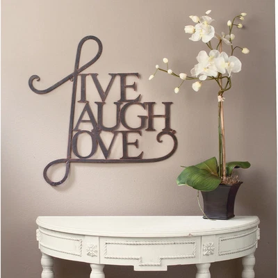 Decoração de parede Live, Laugh, Love cobre antigo - Imagem 1 de 4
