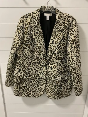 Chicos Size 2 Leopard Print Blazer Jacket  - Image 1 of 4