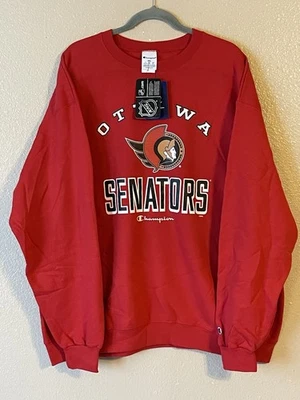 Men’s 2XL NWT Ottawa Senators Champion Eco Powerblend Crewneck Sweatshirt Red - Image 1 of 4
