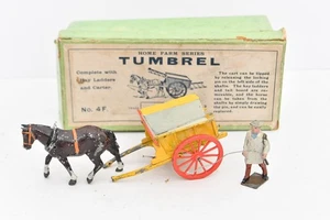 Britains Home Farm Set 4F Tumbrel Pferd & Wagen Vorkriegsmodell Boxed - Bild 1 von 13