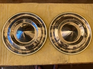 1955-56 Chevy Belair Nomad 15” Hubcap Wheel Cover, Set of (2), OEM. - Picture 1 of 23