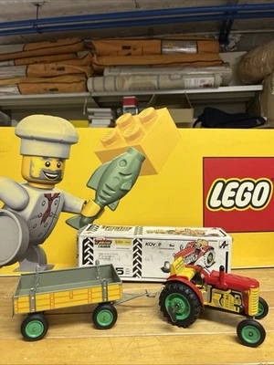 Kovap Zetor Tractor And Trailer Tin Toys Vintage - Immagine 1 di 4