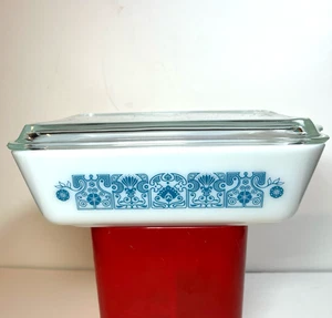 Tapa de plato rectangular vintage Pyrex Horizon azul 1,5 cuartos de galón para refrigerador 0503 - Imagen 1 de 15