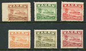 Nauru 1924 George V part-set of 6 stamps to 1s SG26A-36A (not all) MM (EX141) - Picture 1 of 2