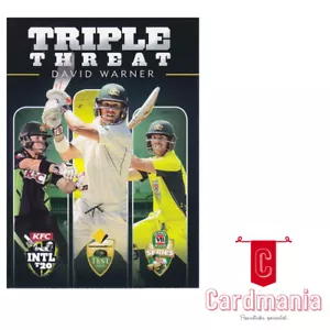 Cricket 2016/17 CA & Big Bash Tap 'N Play David Warner 'Triple Threat' Case Card - Picture 1 of 2