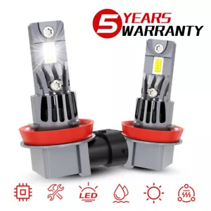H11 H8 H9 LED Headlight High or Low Beam Bulbs 360000LM 6500K Xenon White 2Pcs - Picture 1 of 12